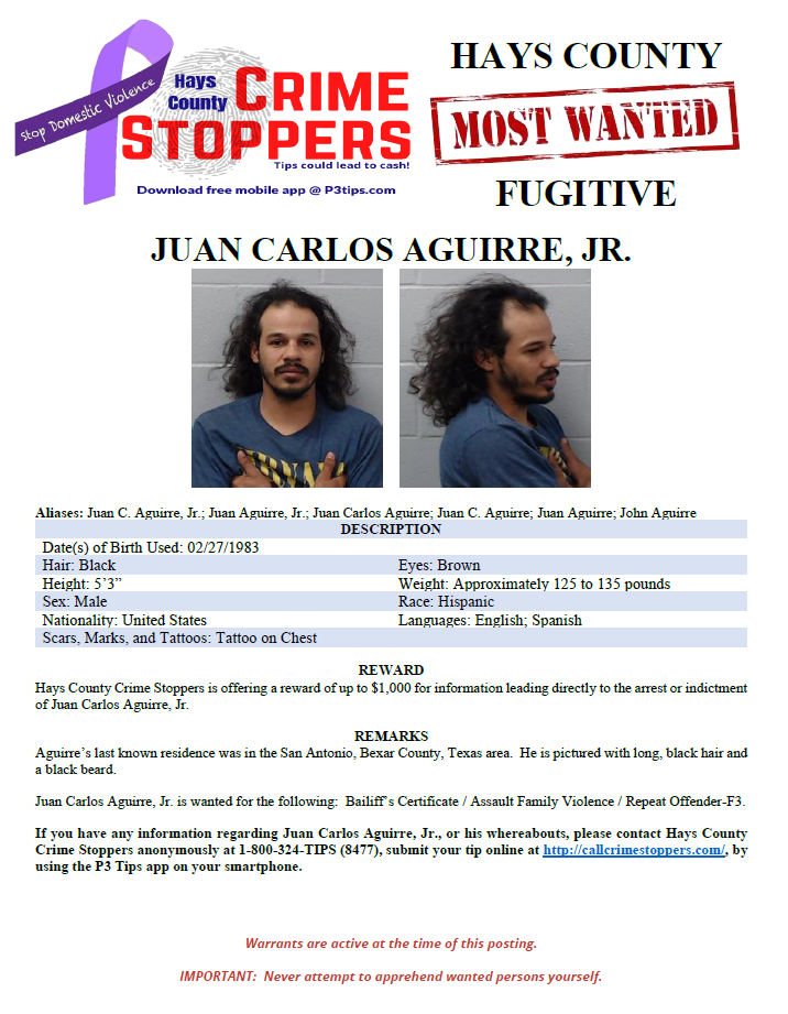 Aguirre most wanted poster