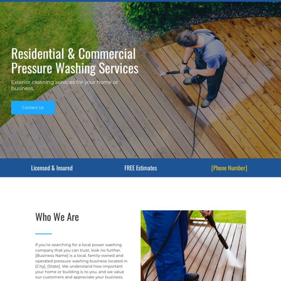 Pressure washing