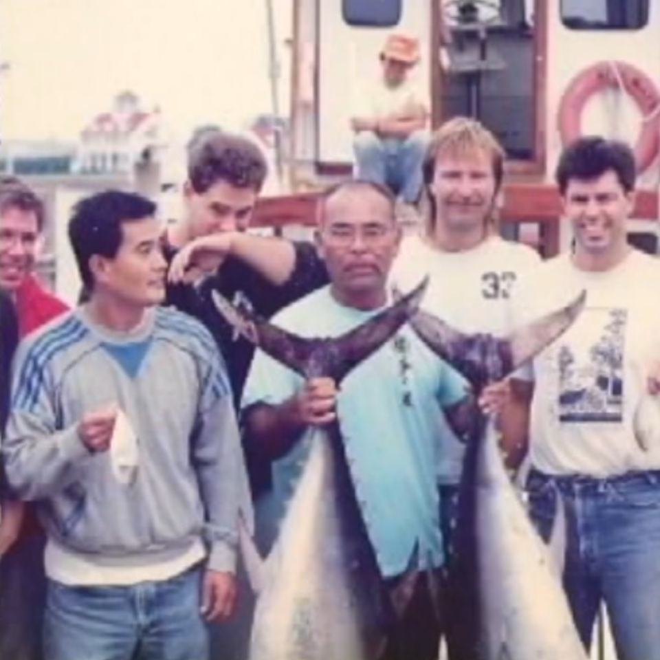 Hanshi Seiken Takamine and Taika Oyata on a fishing trip