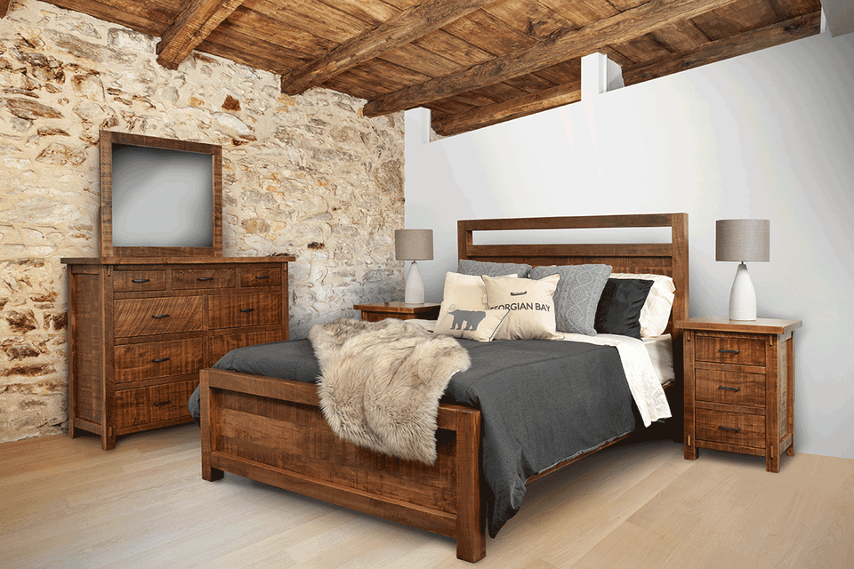 Rustic loft bedroom suite in room scty