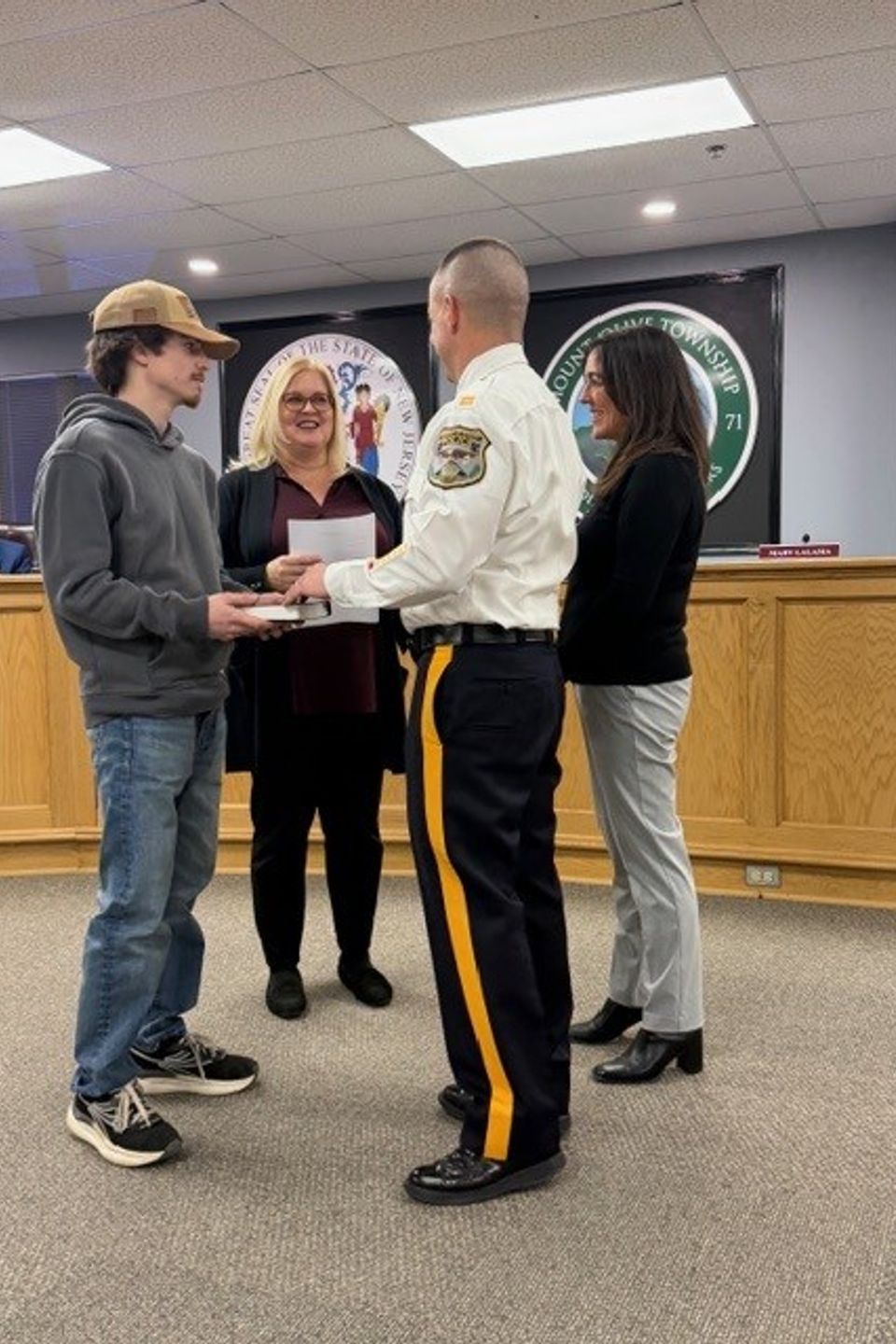 The swearing in of captain david turner joined by his family