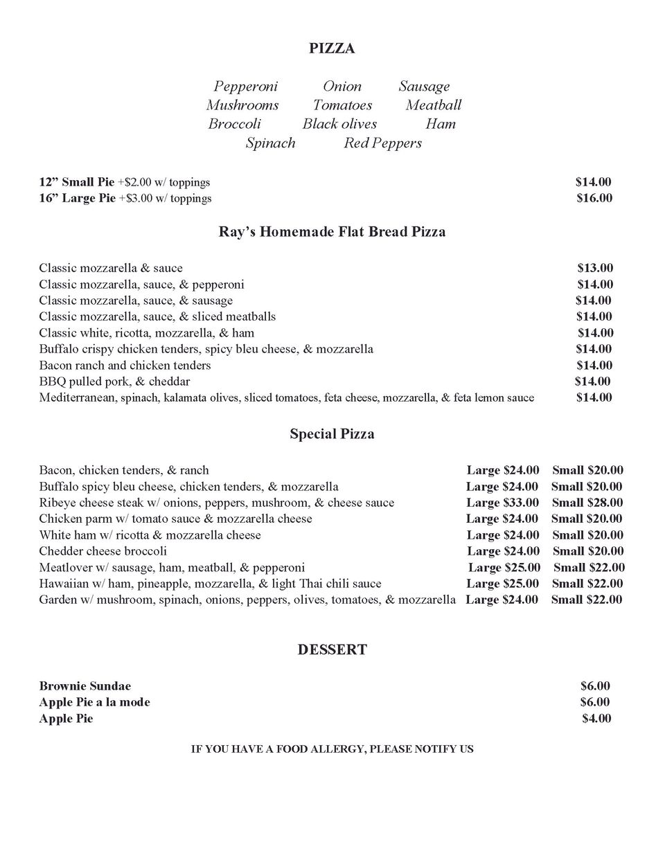 Lunch menu rays  page 6