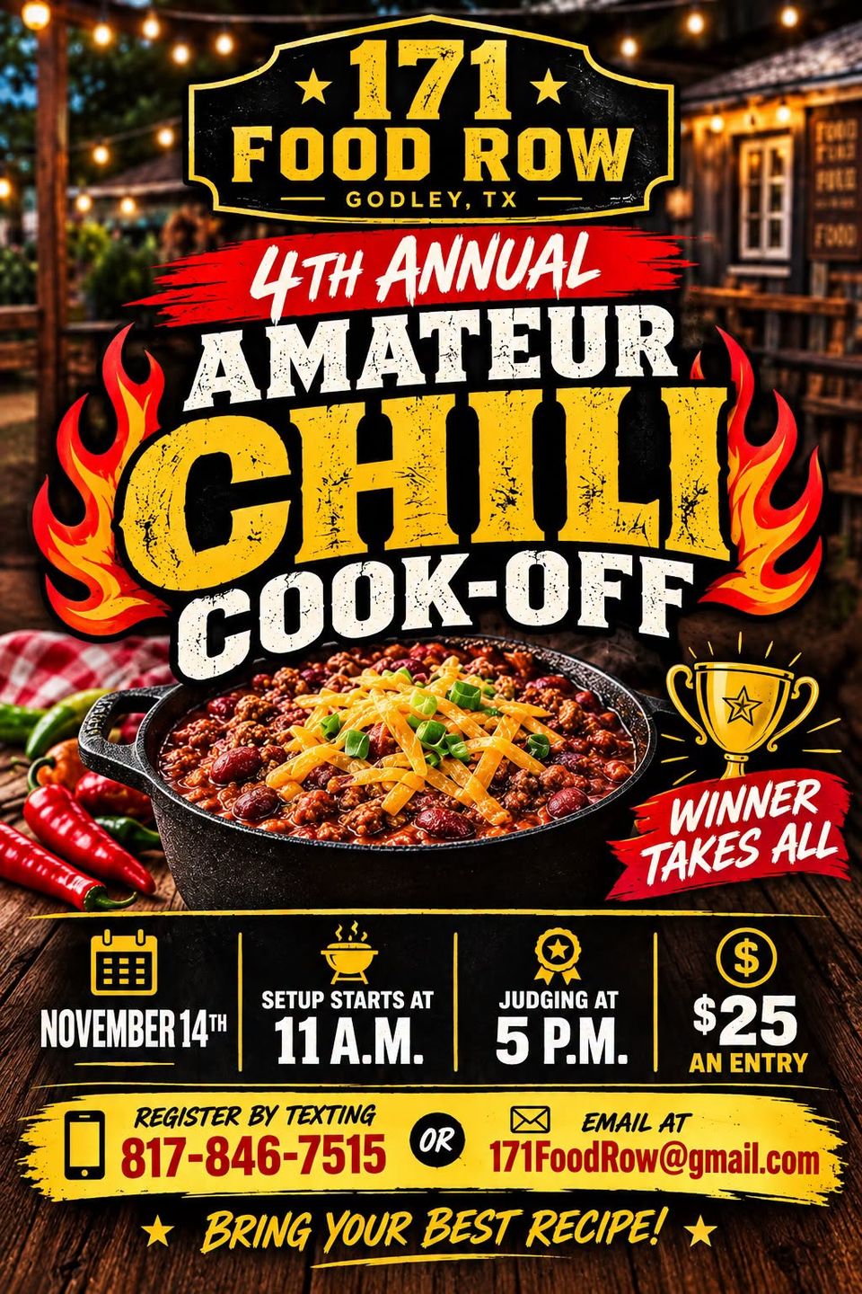 171 food row chili cook off flyer