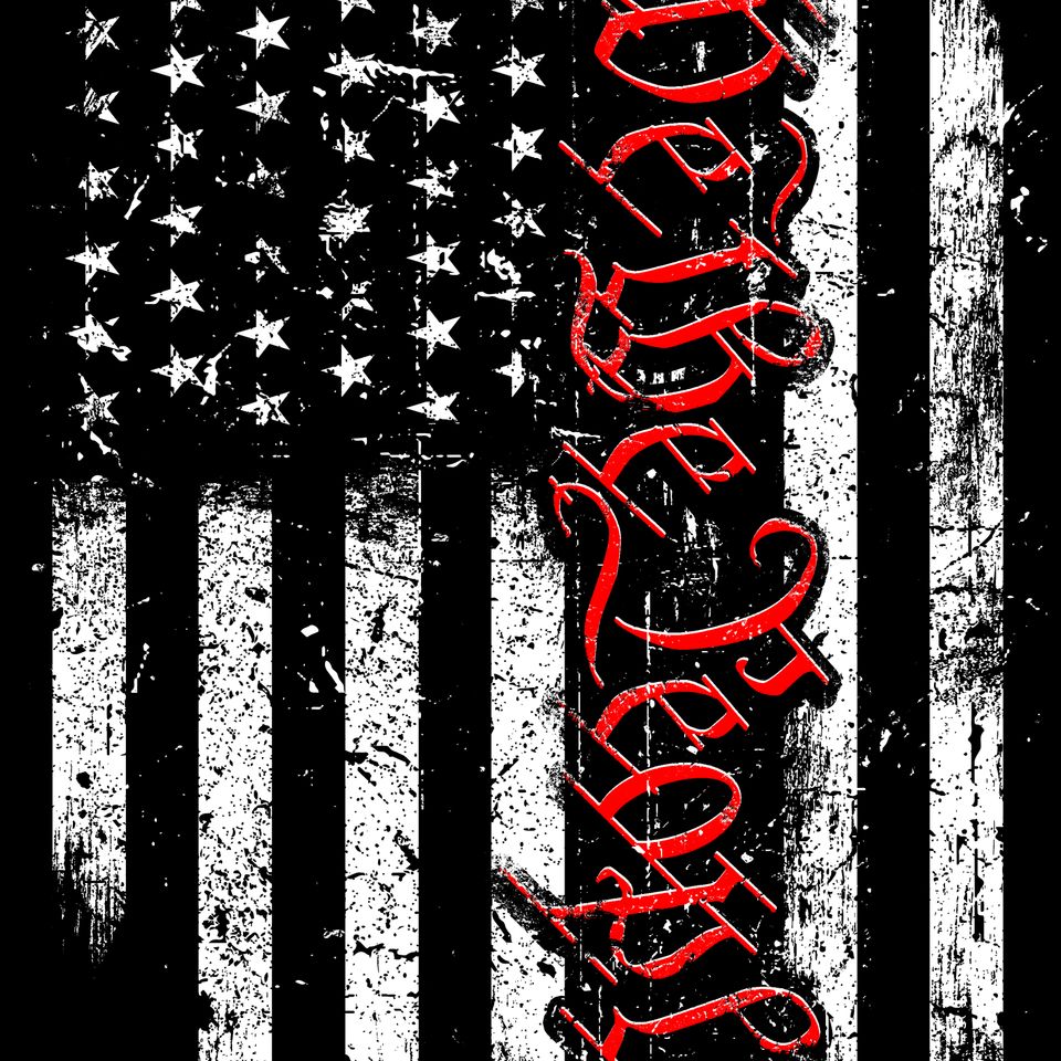 Patriotic   black and white usa flag we the people 2