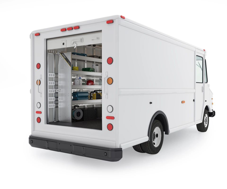 Cube van aluminum van shelving n5 ra96 60 view 2