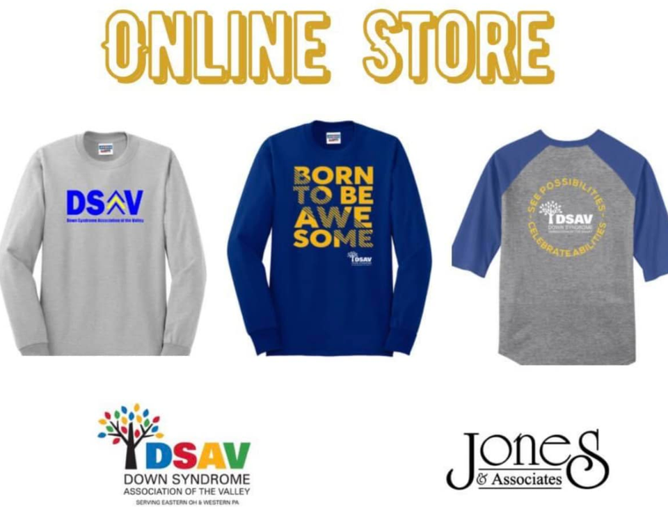 Down Syndrome Association of the Valley online store featuring branded apparel and merchandise.