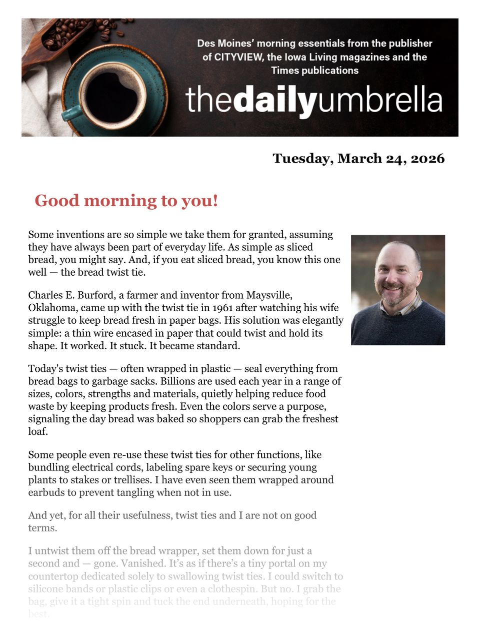 Daily umbrella march 24  police id man shot  killed in drug dispute  wonder bargain of the week  how many ants to fill an apartment  1