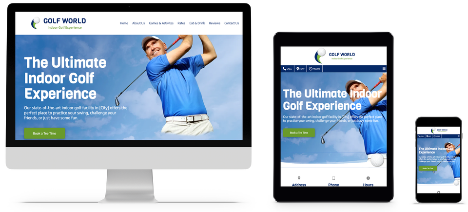 Indoor golf website design