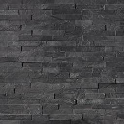 Premium black stacked stone panels