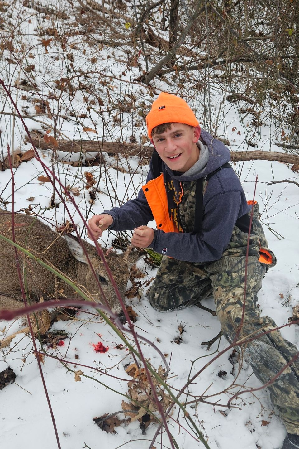 Landon Girvin, 13, of  Quarryville, PA bagged a 5-point, 110-pound buck in Franklin County