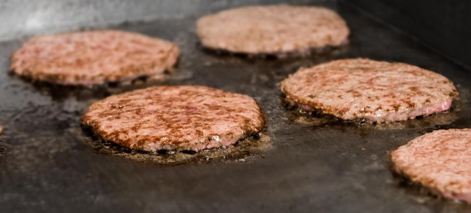 Beef pattys cooking 2