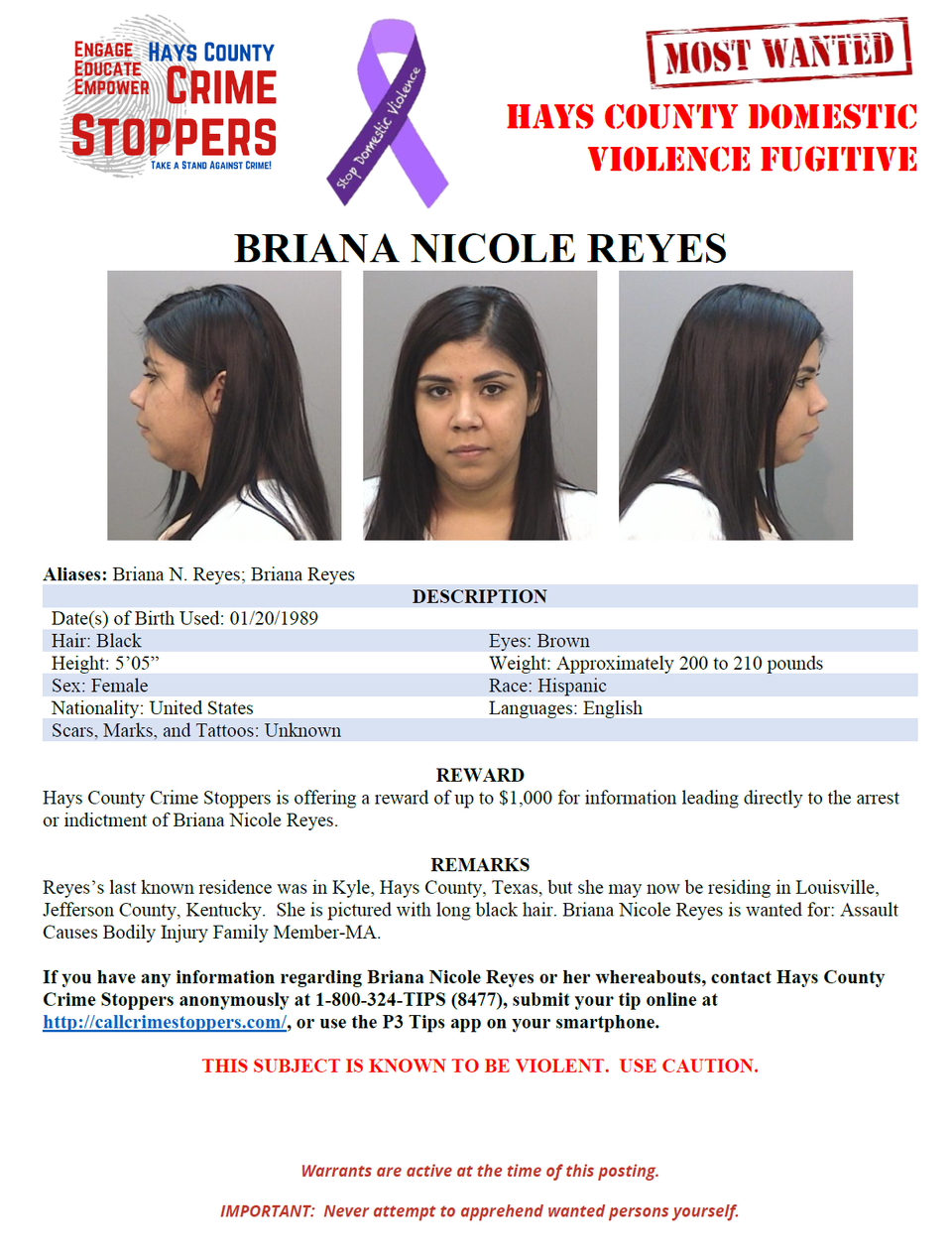 Reyes most wanted poster