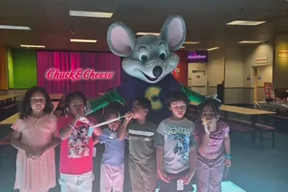 ChildCare Group Picture with Chuck E. Cheese The Mouse. 