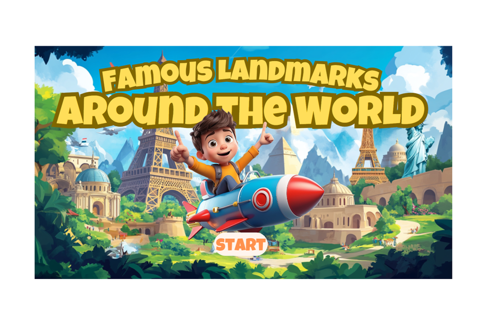 Famous landmarks around the world   kids interactive quiz game