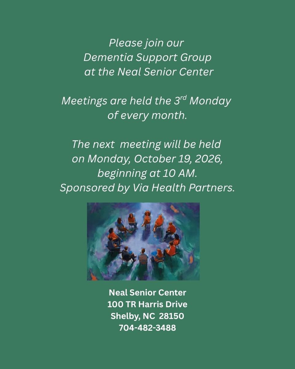 Poster dementia support group poster october 2026