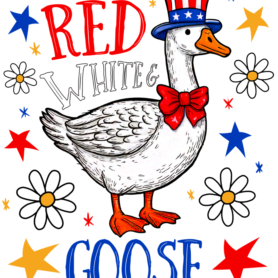 Patriotic   red white and goose