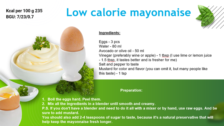 Low calorie mayonnaise