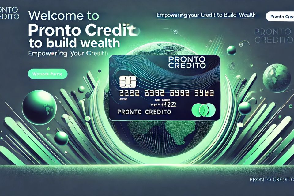 Dall·e 2025 01 23 17.03.59   a striking website banner for the home page of pronto credito  a fintech company  featuring a color scheme of  2ecc71 (vibrant green) and  0000aa (dee
