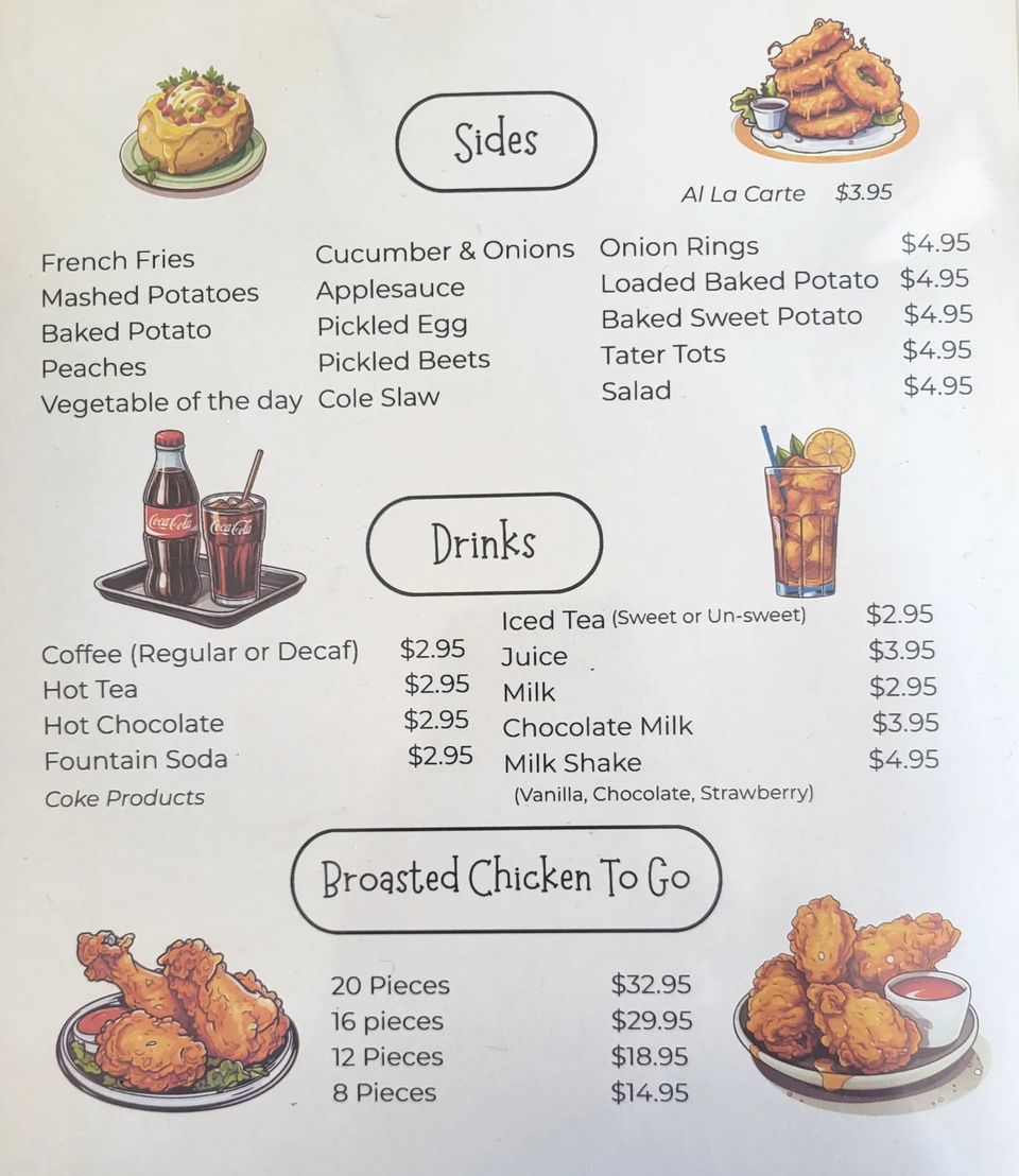 Route 74 Restaurant Menu Chicken