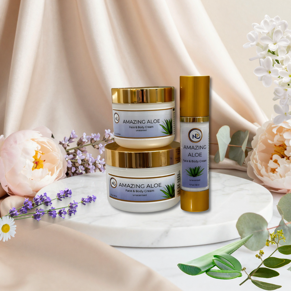 Pretty landscape with aloe cream