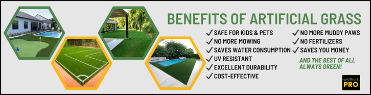 Artifiturf pro artificial grass benefits banner