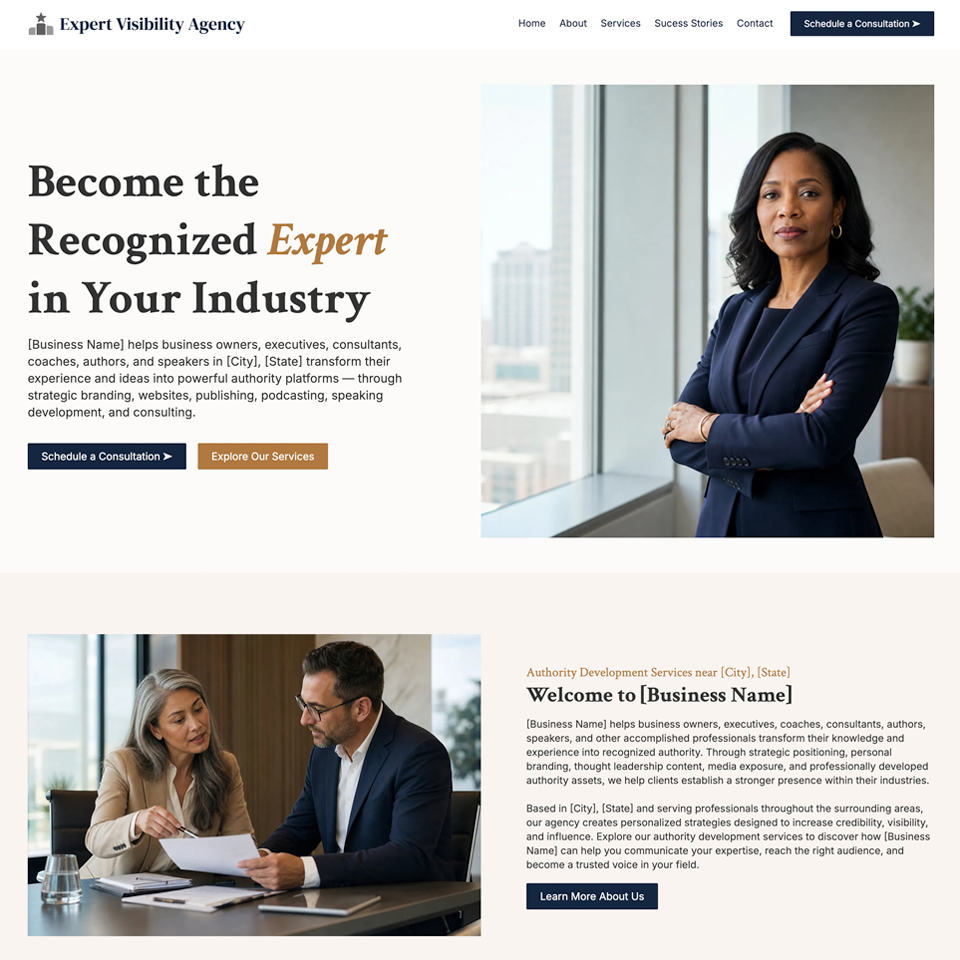 Authority development agency website design template