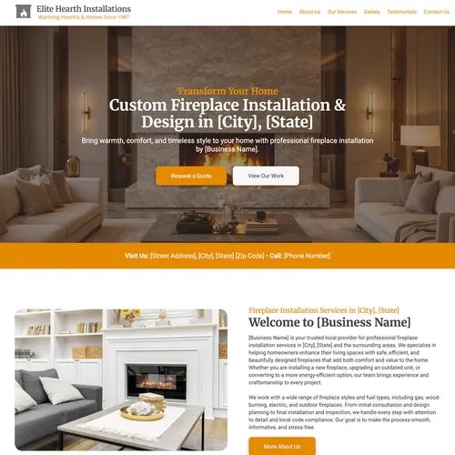 Fireplace installation website design theme original