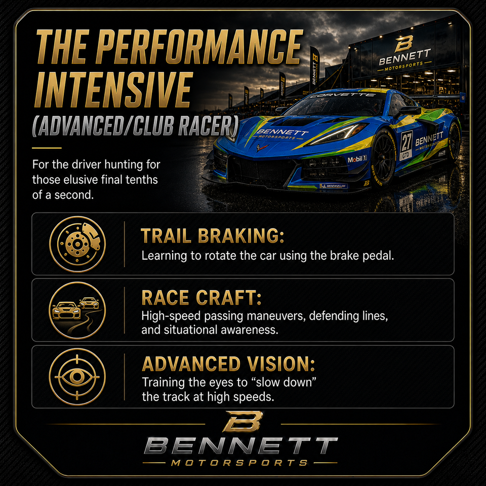 Bennett Motorsports professional driving coach providing real-time cockpit instruction during a track session