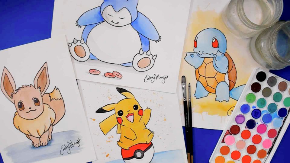 Pokemon learn to watercolor artist emily albright 02
