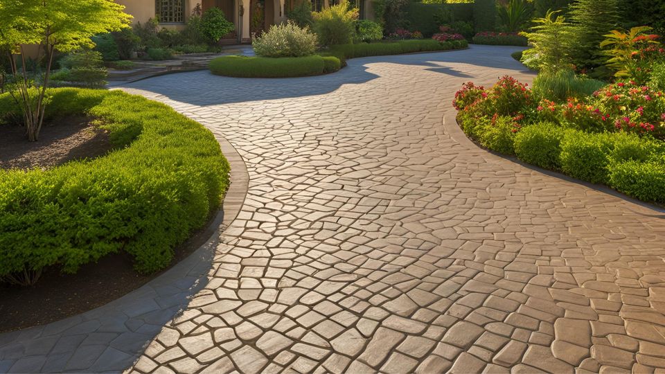What are stamped concrete driveways