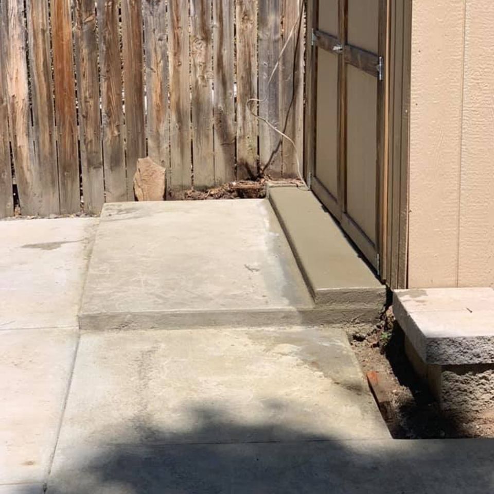 Greenhouse concrete steps