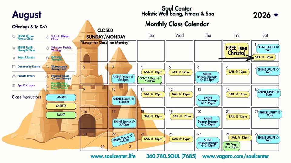 Soul center 2026 calendar post