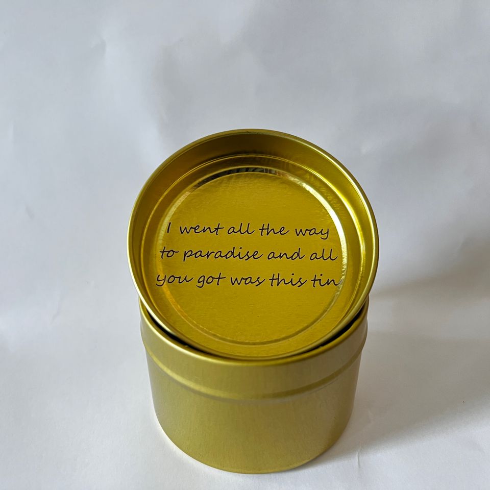 Gold 6 inch tin can