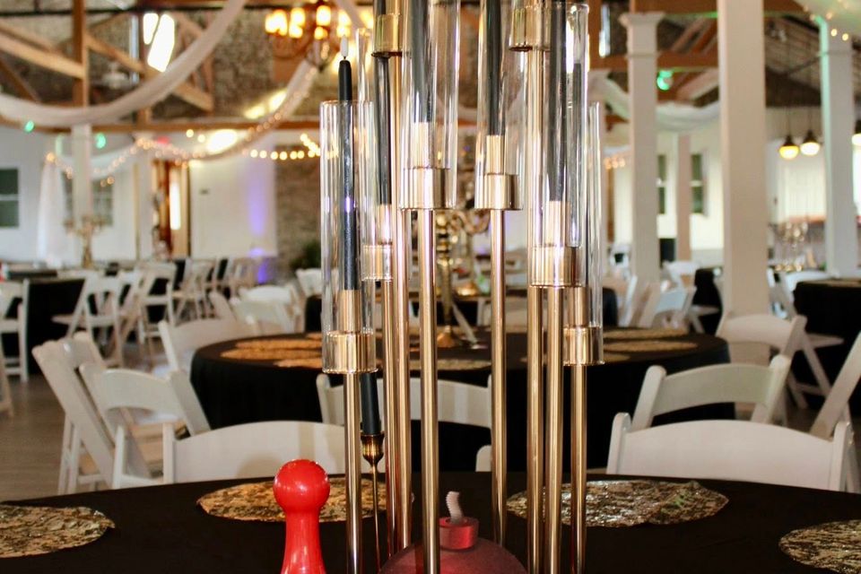 Tall candle centerpieces palace of riverbend