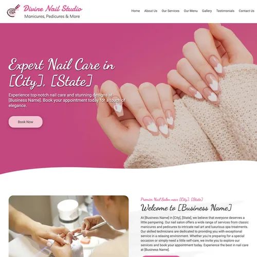 Nail salon website design theme original