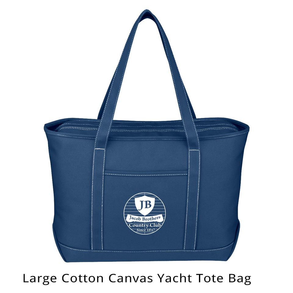 Large cotton canvas yacht tote bag