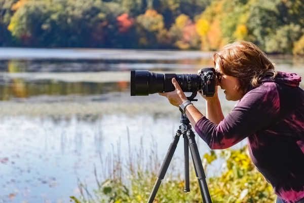 Nancy wright photographing in the field