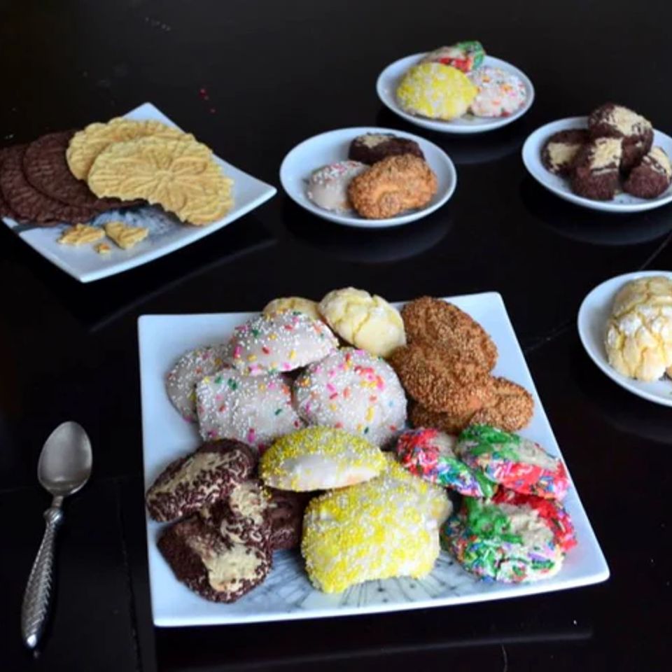 Multiple dishes of cookies nicely laid out from Toni's Own Cookies