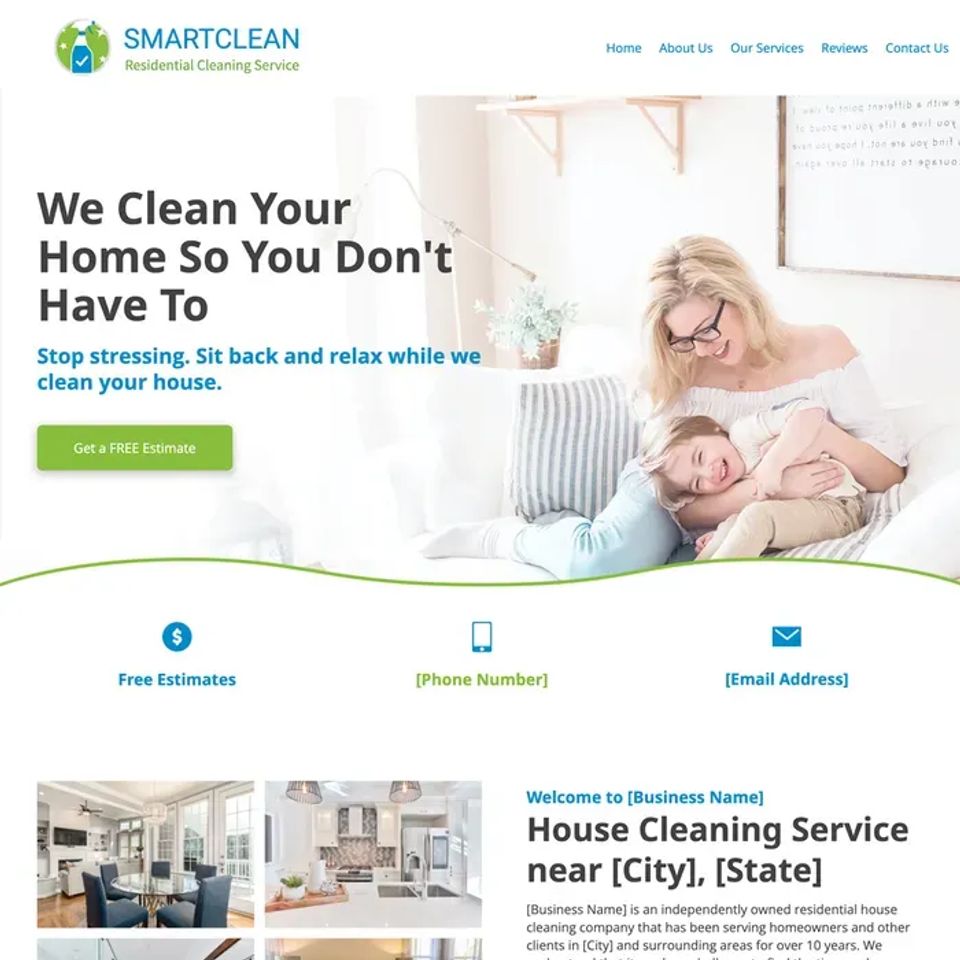 House cleaning website design template original original