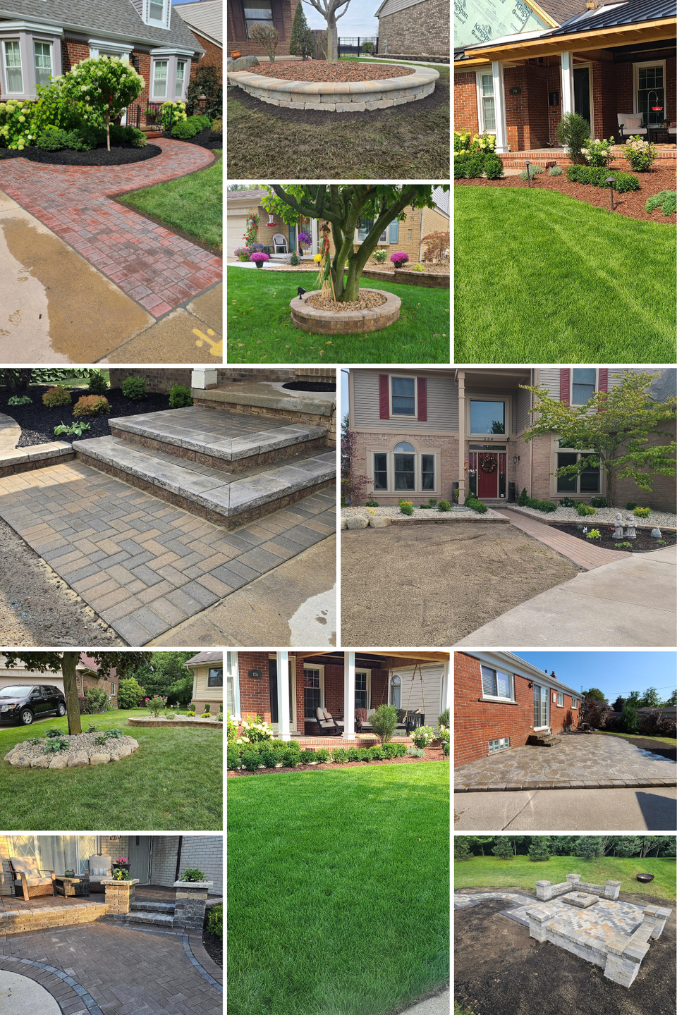 Photo collage of various jobs done by Vic's Landscaping