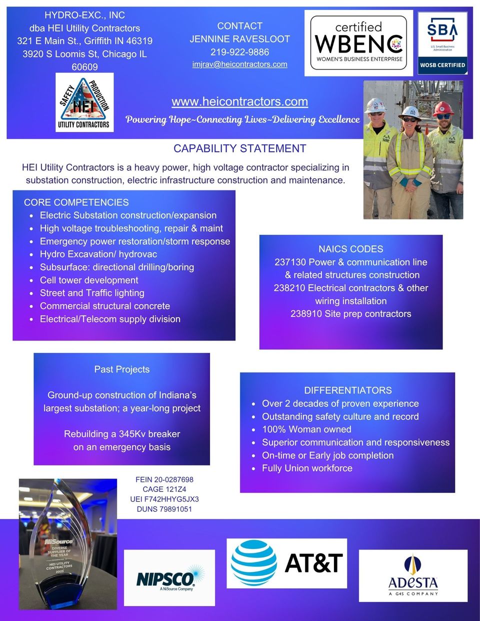 Capability statement  hei utility contractors 