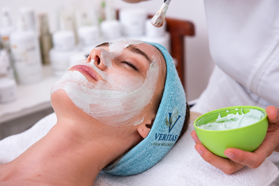Professional facial mask treatment at veritas skin wellness in folsom, california