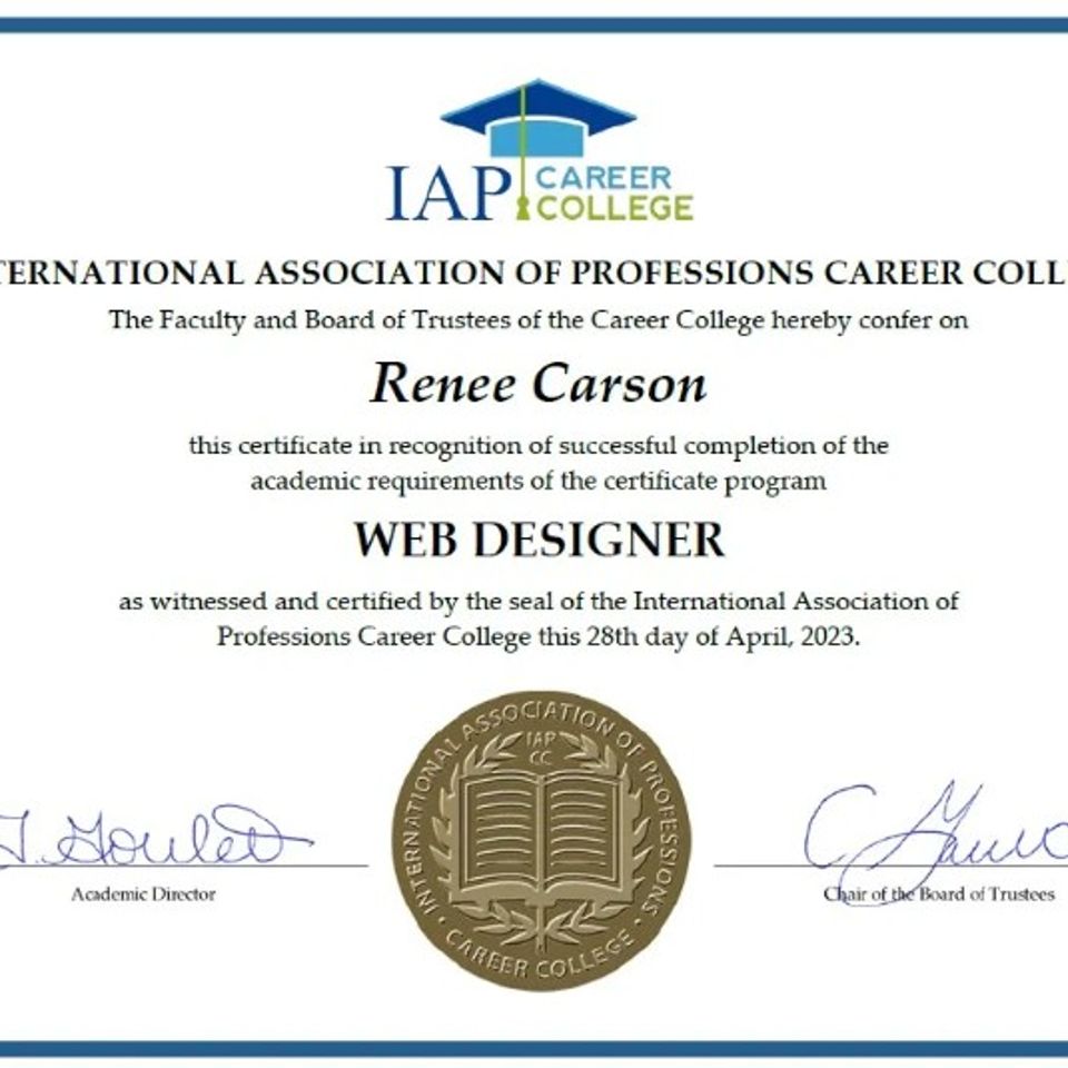 Web designer cert