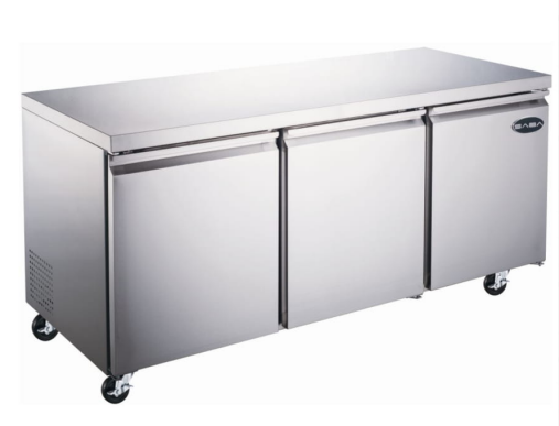 Commercial Restaurant Under Counter Counter Top Work Top Cooler Refrigerator or Freezer with 3 Stainless Steel Doors
