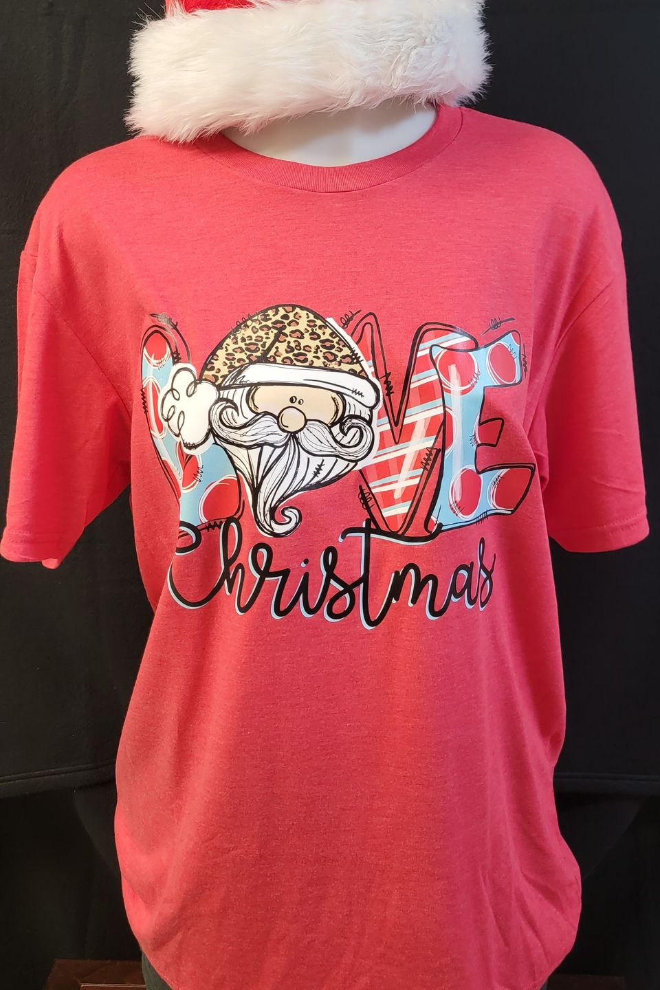 DTF direct to film example t-shirt - love Christmas