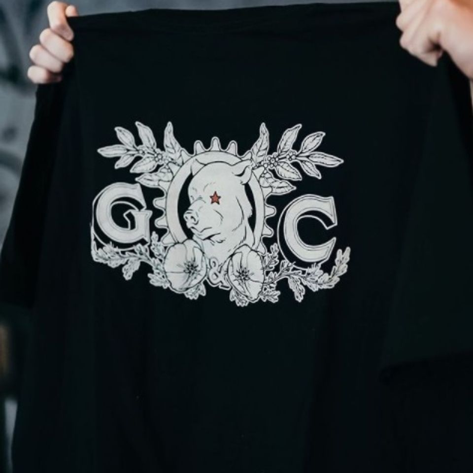 Grey and cash shirt's back artwork