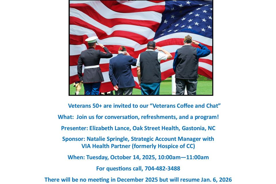 Poster veteran's coffee and chat for oct. 2025