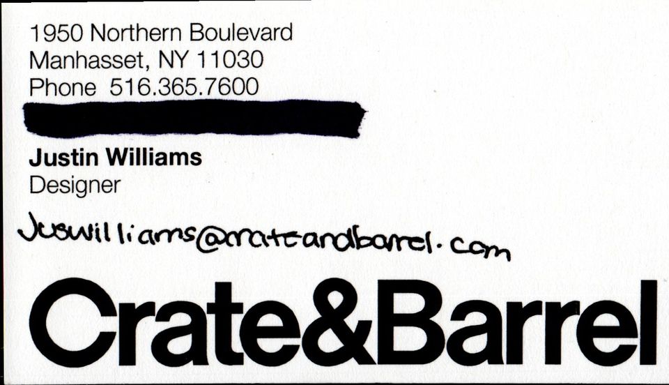 F justin williams crate and barrel