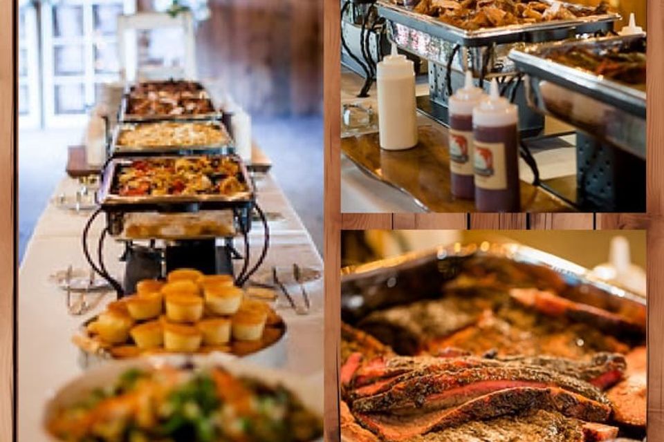 Catering photo for Pig in a Pickle displaying all of the BBQ delicacies they offer 
