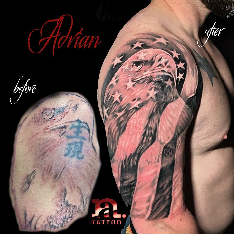 Adrian eagle american flag cover up